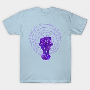 Night Galaxy Positive Affirmations Female Silhouette T-Shirt